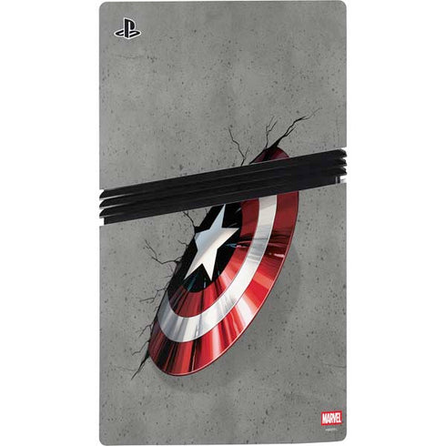 Marvel Captain America Shield Break PS5 Pro Console Skin